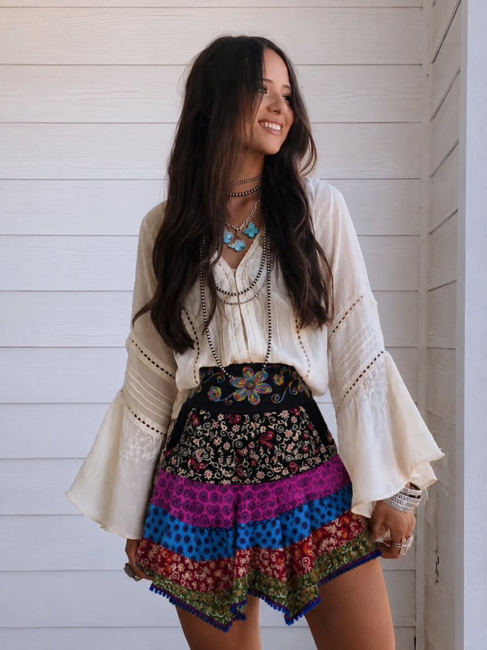 Sherpa Patchwork Shorts Size Small High Rise Colorful Boho (c4)